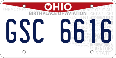 OH license plate GSC6616