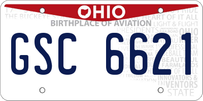 OH license plate GSC6621