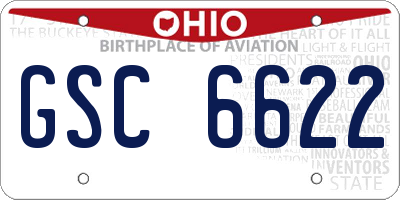 OH license plate GSC6622
