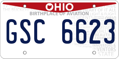 OH license plate GSC6623