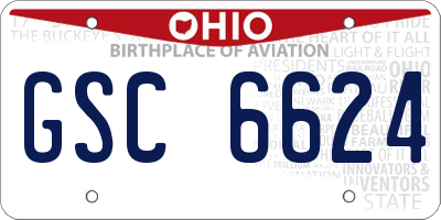 OH license plate GSC6624