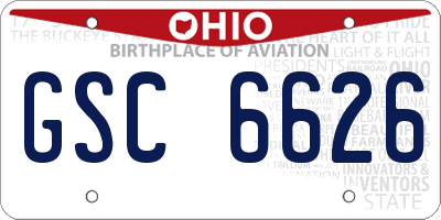 OH license plate GSC6626