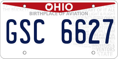 OH license plate GSC6627