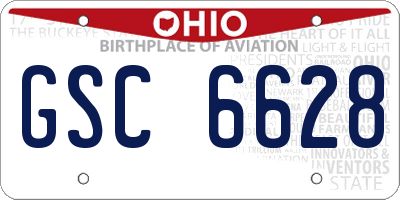 OH license plate GSC6628