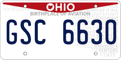 OH license plate GSC6630