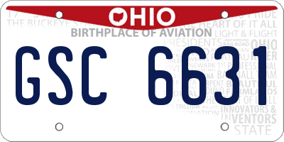 OH license plate GSC6631