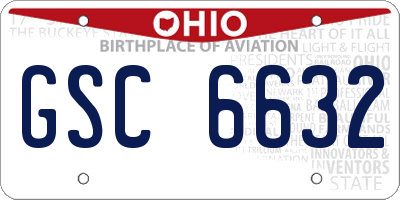 OH license plate GSC6632