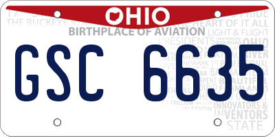 OH license plate GSC6635