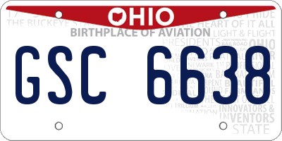 OH license plate GSC6638