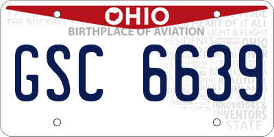 OH license plate GSC6639