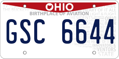 OH license plate GSC6644