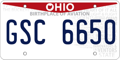 OH license plate GSC6650