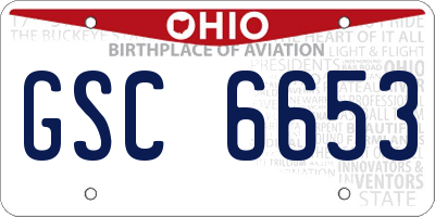 OH license plate GSC6653