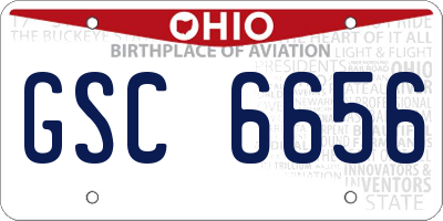 OH license plate GSC6656