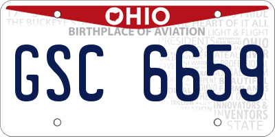 OH license plate GSC6659