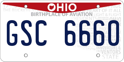 OH license plate GSC6660