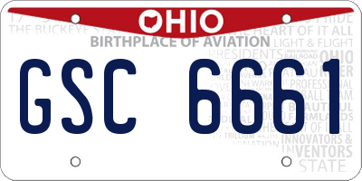 OH license plate GSC6661