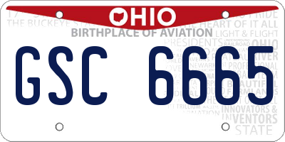 OH license plate GSC6665