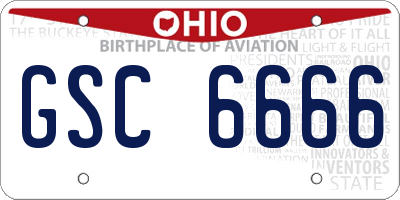 OH license plate GSC6666