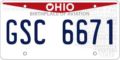 OH license plate GSC6671