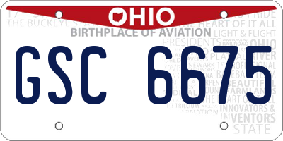 OH license plate GSC6675