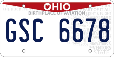 OH license plate GSC6678