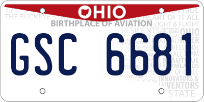 OH license plate GSC6681