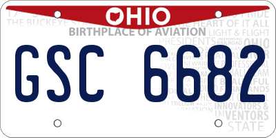 OH license plate GSC6682