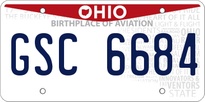 OH license plate GSC6684