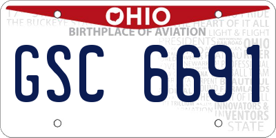 OH license plate GSC6691