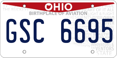 OH license plate GSC6695