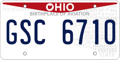 OH license plate GSC6710