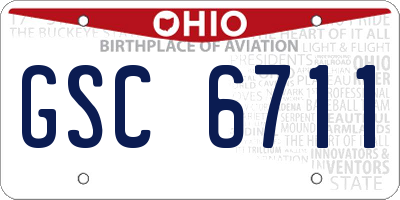 OH license plate GSC6711