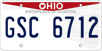 OH license plate GSC6712