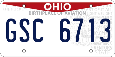 OH license plate GSC6713