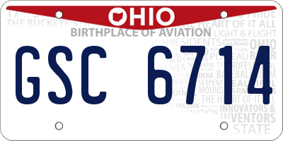 OH license plate GSC6714
