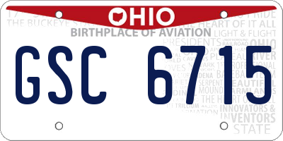 OH license plate GSC6715