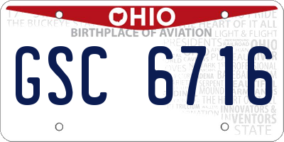 OH license plate GSC6716