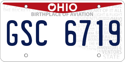 OH license plate GSC6719