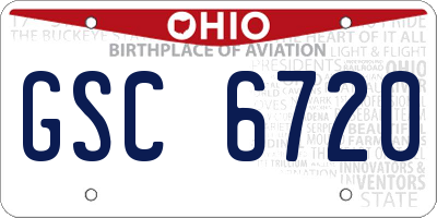 OH license plate GSC6720