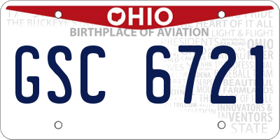 OH license plate GSC6721