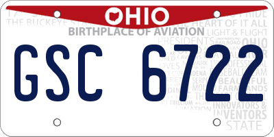 OH license plate GSC6722