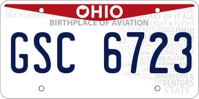 OH license plate GSC6723