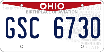 OH license plate GSC6730