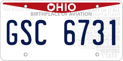 OH license plate GSC6731