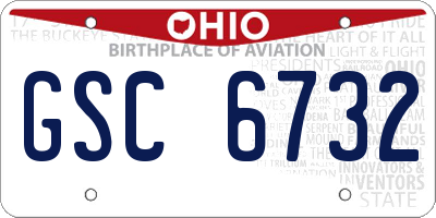 OH license plate GSC6732