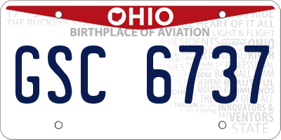 OH license plate GSC6737