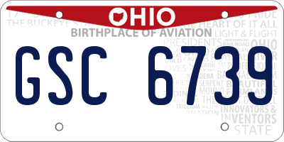 OH license plate GSC6739