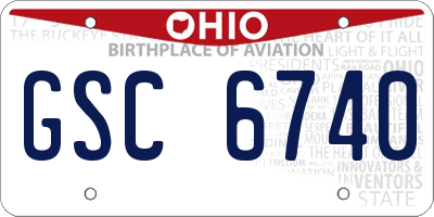 OH license plate GSC6740