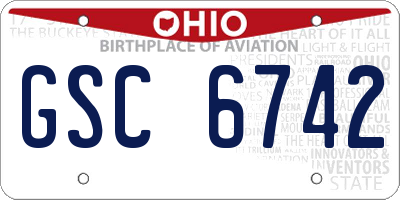 OH license plate GSC6742